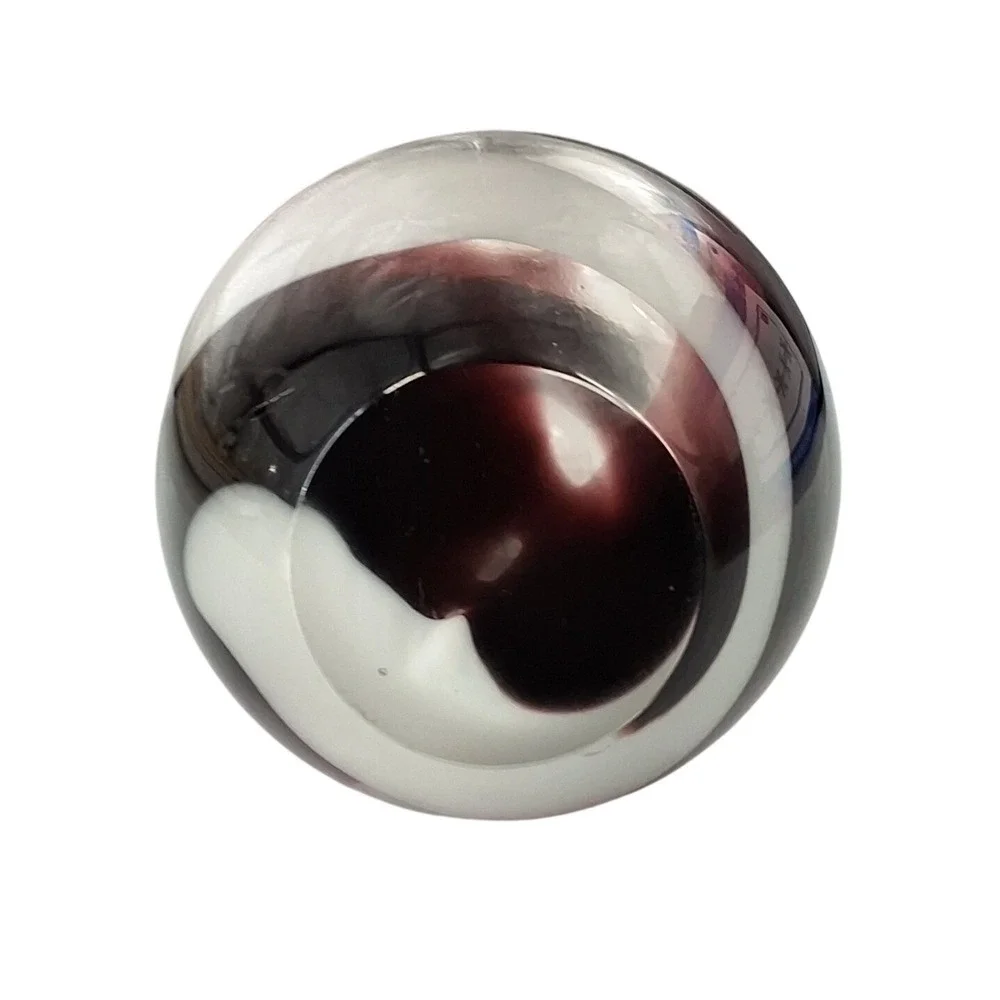 Vintage Art Glass Bud Vase Purple White Swirl Teardrop Sommerso Style 6.25